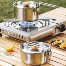 Stainless Steel Camping Pot 1PC,Portable Cookware Set11.50x5.59x2.76in,-Grade Outdoor Kettle for Boiling Water & Cooking Meals on Hikes(Silver)