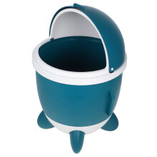 Plastic rocket-shaped trash bin with lid, 12L