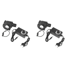 Schmelzofen-Ventilator, 12 V, EU-Stecker, Schwarz, 2 Stück