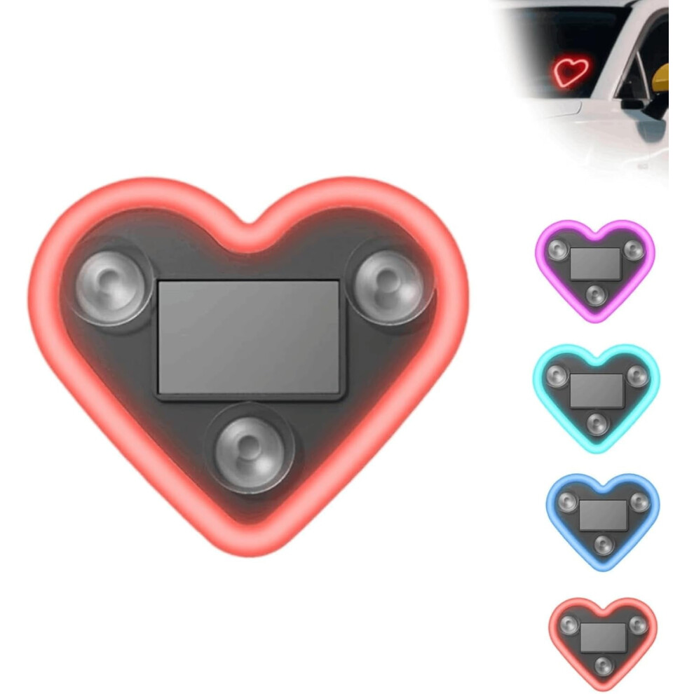 Solar Led Car Ambient Â Heart-Shaped, Triangle Window Design, 1Pc (Compatible With 12V Cars) Light/Pink 9362892421884