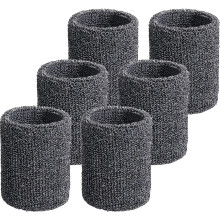 6 Pcs Wrist Sweatbands Sports Wristbands for Competitions Absorbent Sweatbands for Basketball Tennis Football Running Working