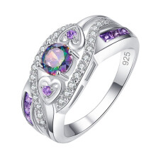 Clearance Gold Wedding Bands for Women – Non-Tarnish CZ Rings, Silver & Gold Jewelry Gift (Multicolor, Size 10)