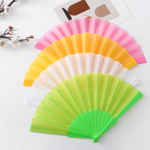 Dance Fan Summer Decorative Plastic Frame Portable Handheld Folding Fabric Fan Photography Props