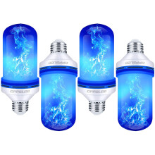 YesLED Flame Light Bulbs, 4 Modes, E26 Base, for Holiday/Patio/Indoor Decor – Compatible with E26 sockets (Blue, 4 Pack)
