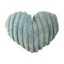 Heart Pillow Soft Faux Fur 15.8 x 13.8 Inch Blue