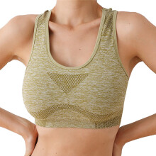 Soutien-gorge de sport dos nageur pour femme, maintien moyen, rembourré, soutien-gorge de yoga, sans coutures, sans armatures, crop top de sport