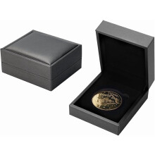 Grey PU Coin Display Box 40mm Velvet Interior 2pcs