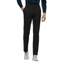 Men's Solid Casual Trousers Micro Stretch Straight Leg
