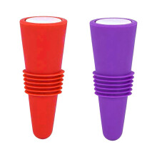Silicone Red Wine Stoppers in Red & Purple – Compatible with Standard Wine Bottles