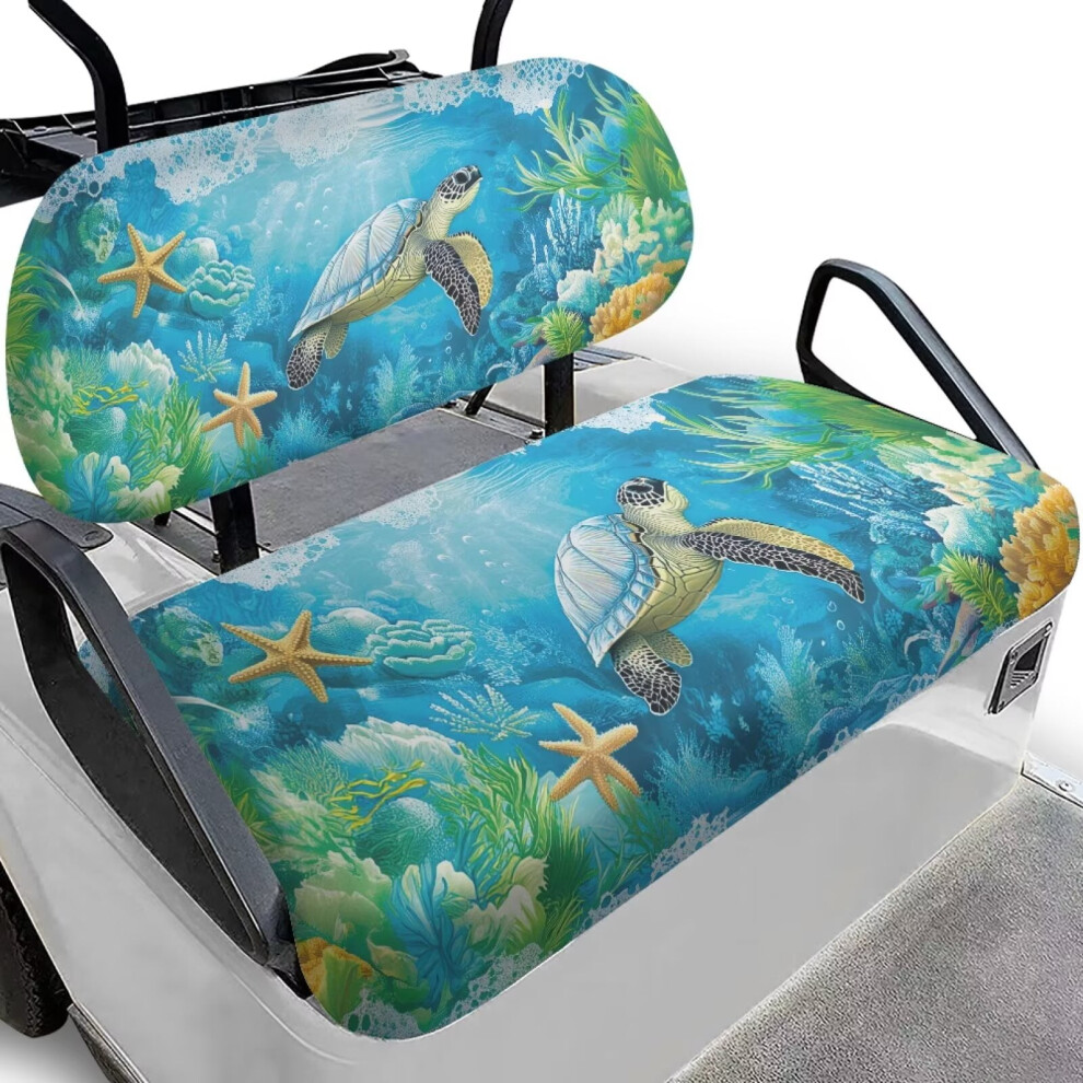 Sea Turtle Golf Seat Cushion Covers, Compatible With Most 2-Passenger Club Car Carts, Anti-Hot Front Seat Covers Pink 9193271981619