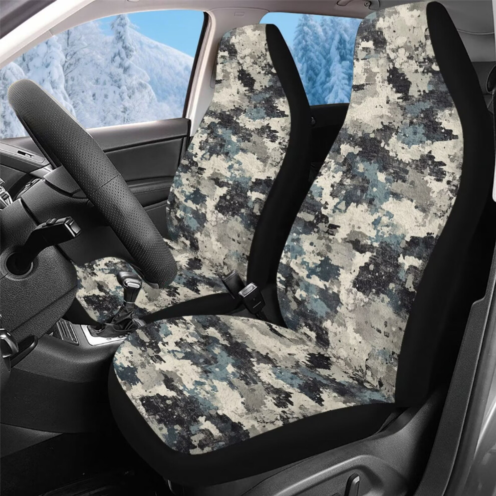 Camouflage Car Seat Covers Full-Wrap Plush 2 Pcs Coral 9085618590380