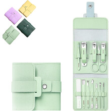 16PCS Portable Nail Clipper Set in Leather Case – Stainless Steel Manicure/Pedicure Kit for Men & Women, Travel Grooming Kit with Cuticle Trimmer