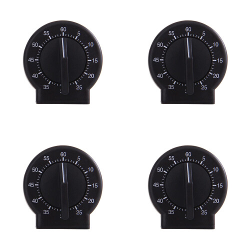 Mechanical Kitchen Timer 60-Min Wind-Up with Loud Alarm 4PCS