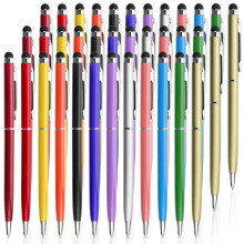 12-Pack 2-in-1 Stylus Pens with Ballpoint Tip, Compatible with iPad, iPhone, Samsung, Kindle & Tablets