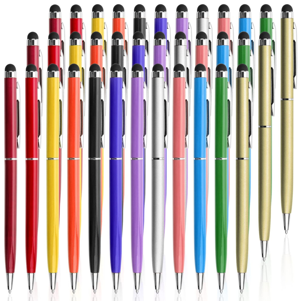 12-Pack 2-In-1 Stylus Pens With Ballpoint Tip, Compatible With Ipad, Iphone, Samsung, Kindle & Tablets Black 9101399464907
