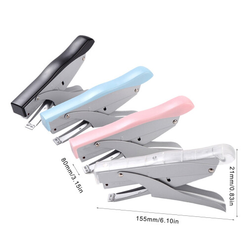 Handheld Stapler 10 Sheet Capacity Desk Stapler Heavy Duty Stapler Ergonomic Grip Labor-Saving Stapler Stapling Machine Pink 2