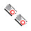 2Sets Adjustable Swim Resistance Bands Red Swim Training Harness 9