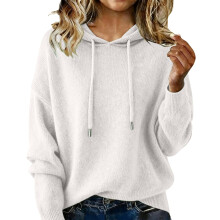 Women's Hooded Sweater - Polyester Blend, Long Sleeve