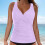 Women's V-neck bikini top solid color padded lightweight 1