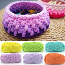 Hand-Knit Woven Thread Thick Basket Blanket Braided Diy Crochet Cloth Fancy Yarn
