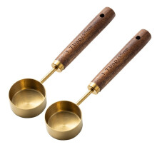 2-Pack Ground Coffee Tablespoon With Long Wood Handle Kitchen Utensil For Scoop