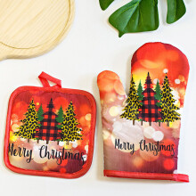 Insulation, kitchen, high temperature resistance, anti scalding, oven, microwave, printed glove /2 PCS