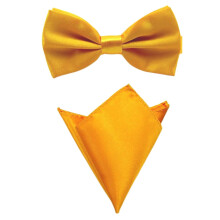 10 Sets Men Satin Solid Bowtie Bow Tie Handkerchief Pocket Square Hanky Set