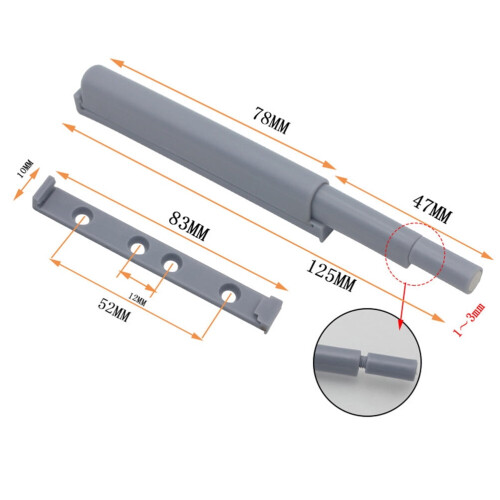 ibasenice5Pcs Σύστημα Αποσβεστήρα Πόρτας Ντουλαπιού ABS Γκρι Ντουλάπια 1