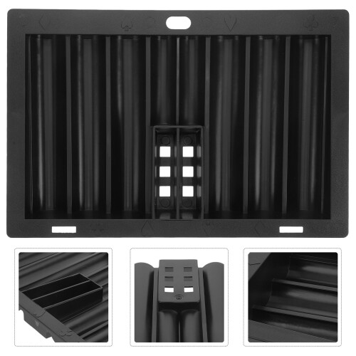 3St Zwarte Multifunctionele Acryl Poker Chip Tray Compacte Chip Houder 1