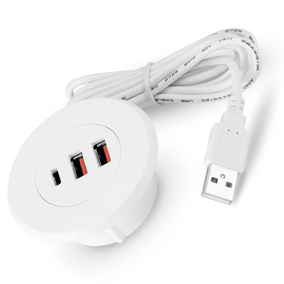 Desk Charging Adapter Round Embedded Usb With Dock Space Saving For Efficient Device Charging 9341593634038