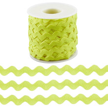Rick Rack Trim for Sewing 25 Yards 3/8 Inch Polyester RIC Rac Ribbon Christmas Zig Zag Yellow Wave Bending Lace Trim S Shaped Lace Ribbon Woven