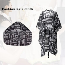 Under $5 Patterned Hair Cutting Cape, Salon Barber Robe for Adults, Soft Waterproof Hairdressing Shawl with Hook Loop