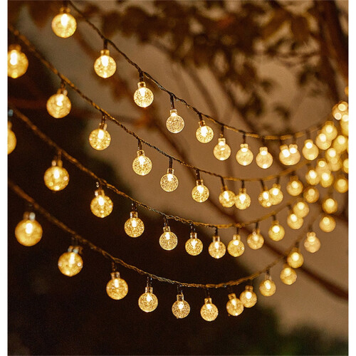 20 LED Ηλιακά Φωτιστικά με Κίτρινη Κρυστάλλινη Μπάλα – Ανθεκτικά στις Καιρικές 2