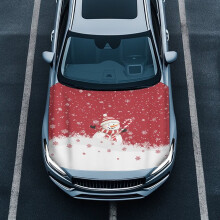 Stretchable Snowman Car Hood Cover – Washable, Protective & Decorative, Compatible with Most Cars