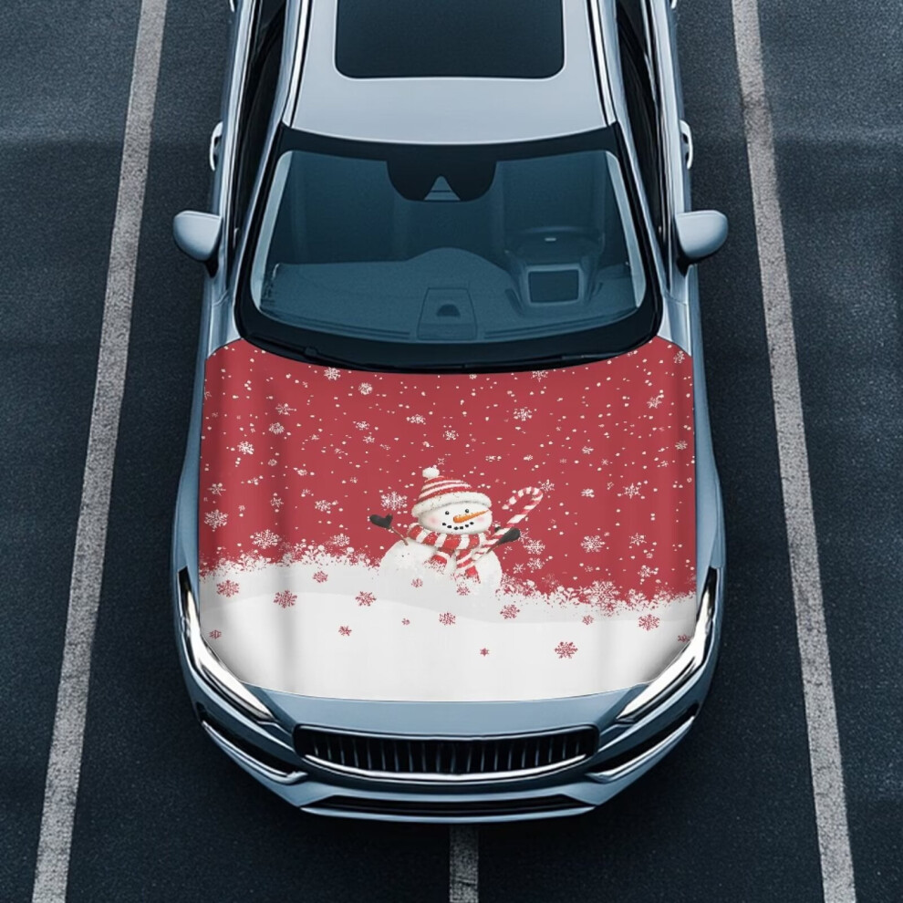 Stretchable Snowman Car Hood Cover Â Washable, Protective & Decorative, Compatible With Most Cars 9193271985327