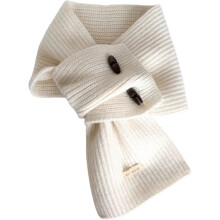 Women's Knitted Winter Scarf with Wooden Buttons