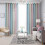 Double-Layer Rainbow Gradient Blackout Curtains Peach Green 2