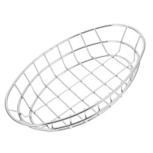 Wire Bread Basket French Fries Basket Galvanized Iron Silver 1Pack