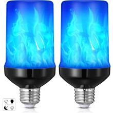 Flickering Flame Light Bulb E26 Base Blue 4 Modes