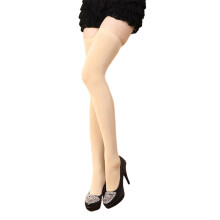 2 Pairs Thigh High Stockings Sexy Stretchy Plain Thin Breathable Leg Slimming Velvet Candy Color Women Over Knee Socks for Daily,Skin Color