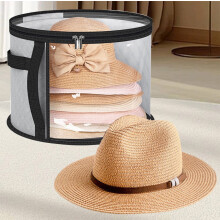 Oversized Clear Hat Storage Bag under $5 – Portable Cowboy Hat Box with Zipper, Holds 5-7 Caps & Wide Brim Hats, Dustproof Closet Organizer