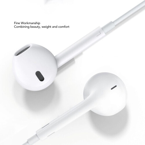 HiFi Wired Earbuds with Noise Isolation & Volume Control, White 2