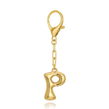 Chunky Initial Letter Keychain for Women Gold Bubble Letter A Bag Charm Purse Charms for Handbags Personalized Keyrings Accessories A