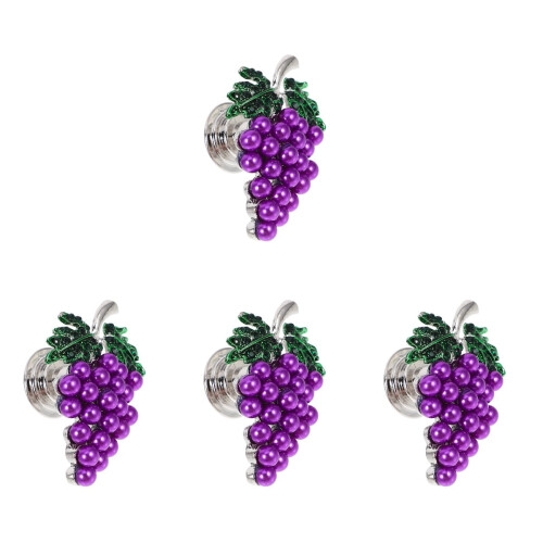 FRCOLOR 4pcs Lovely Knob Pull Handle Drawer Cabinet Grape Modeling Drawer Dresser Pull Knob 2