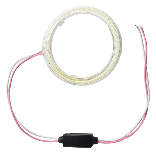 LED COB Angel Eye Headlight 70mm White 2 pcs 1