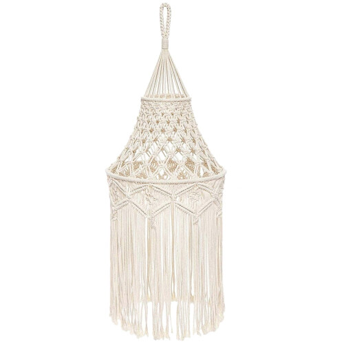 Abajur de teto em corda de algodão trançada e ferro para decoração de casa (1 peça) 2