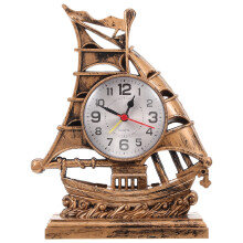 Sailboat Sculpture Alarm Clock Luxury Retro Alarm Clock Novelty Table Desk Clock
