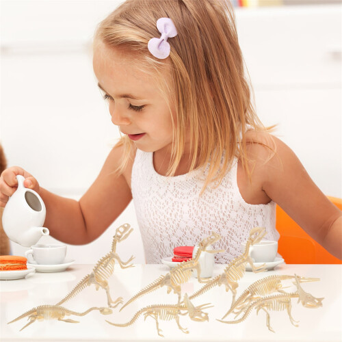 Dinosaur Skeletons Kids DIY Kit Khaki Plastic 7 Pieces 2