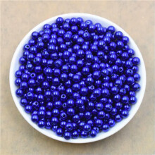 6 mm 8 mm 20 farver 100 stk. perleafstandsperler håndværk ABS plast løse perler gør-det-selv - 8 mm - safirblå
