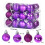 Purple Shatterproof Christmas Ornaments Set 24pcs 2